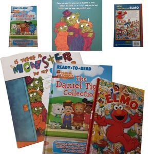 Toddler Hardbound Books Set of‎ 3 Daniel Tiger Elmo Monsters in Closet…